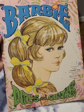 Barbie Pink Cover with Blue Logo and Yellow Bows Wig/Extension Art